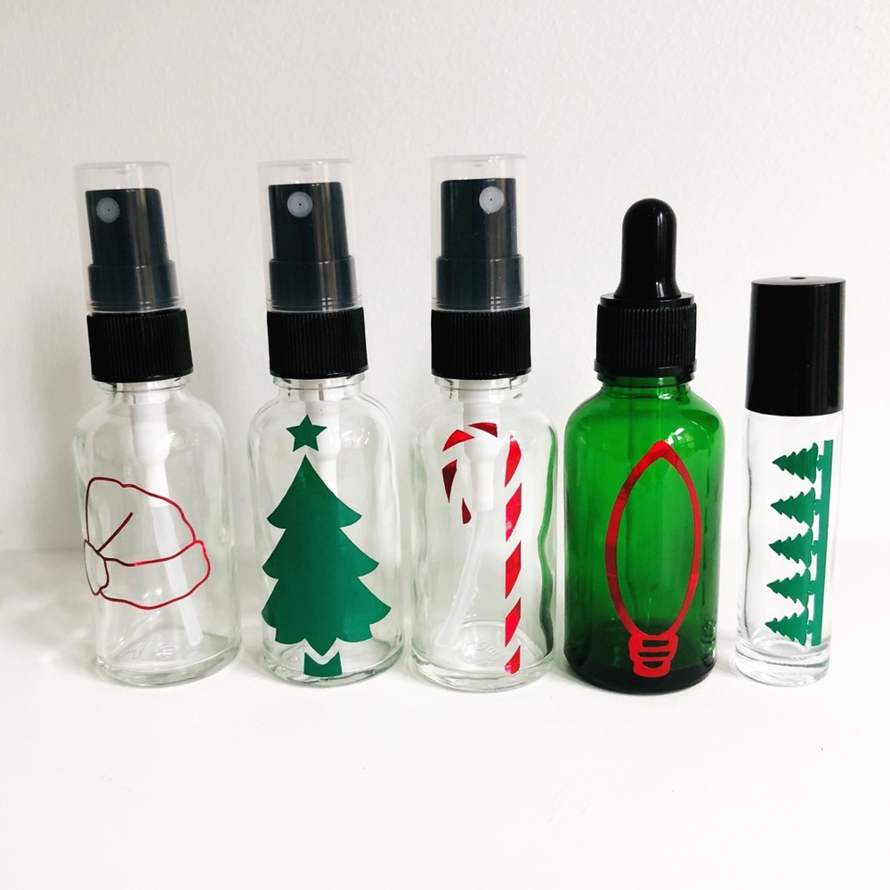 Christmas essential oil bottles